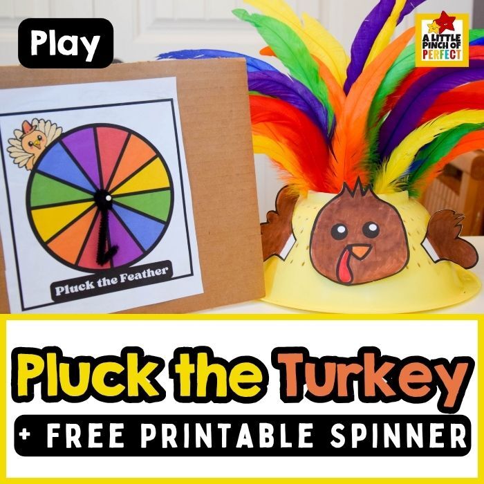 Turkey Feather Color Match Game &ndash; Spin, Match, and Play! (Free Printable Spinner)