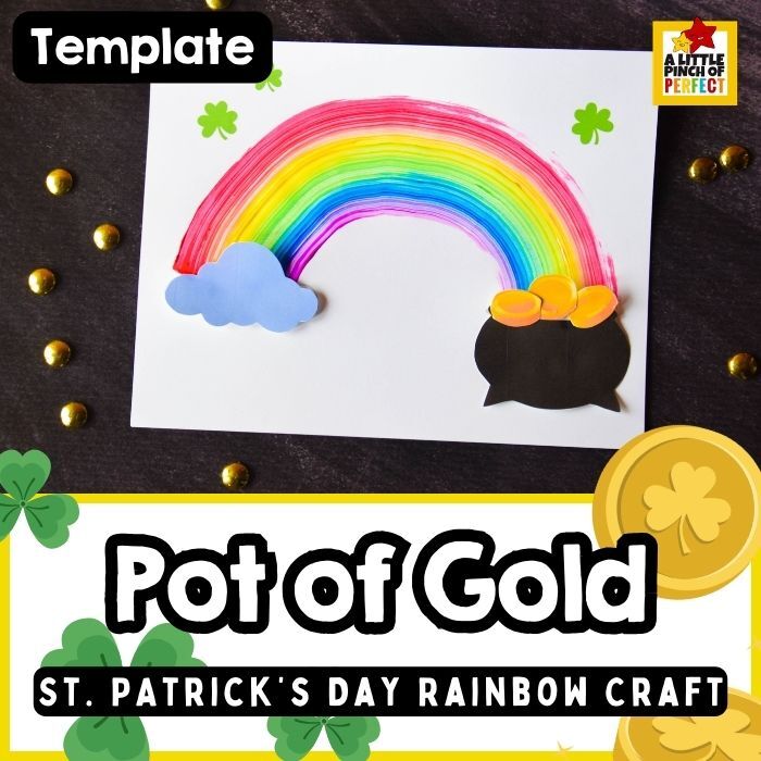 Pot of Gold Rainbow Craft for Kids (Free Printable Template)